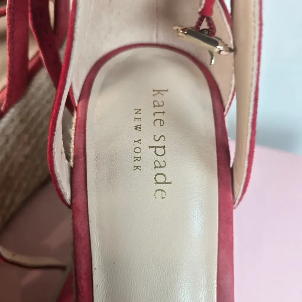 Kate Spade Tianna Espadrille Wedge Suede Sandals. Size 9.5  Ret. $198